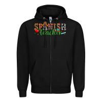 Black spanish teacher Zipper Hoodie - Zillion Design Studio