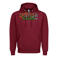 Burgundy spanish teacher Zipper Hoodie - Zillion Design Studio