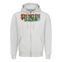 Dove Grey spanish teacher Zipper Hoodie - Zillion Design Studio