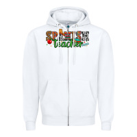 White spanish teacher Zipper Hoodie - Zillion Design Studio