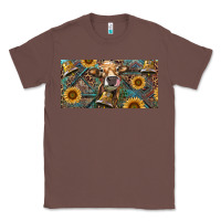 Chestnut Cow With Aztec Leopard And Sunflower Classic Tee - RanaPortraitStore