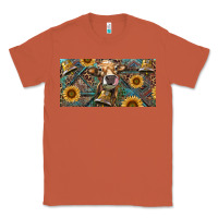 Copper Cow With Aztec Leopard And Sunflower Classic Tee - RanaPortraitStore