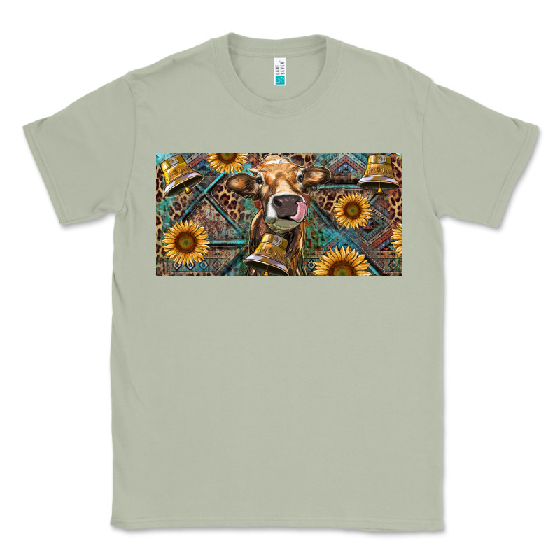 Cow With Aztec Leopard And Sunflower Classic Tee by RanaPortraitStore | Teevron