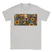 Moon Dust Cow With Aztec Leopard And Sunflower Classic Tee - RanaPortraitStore