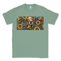 Sage Cow With Aztec Leopard And Sunflower Classic Tee - RanaPortraitStore