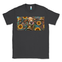 Smoke Cow With Aztec Leopard And Sunflower Classic Tee - RanaPortraitStore