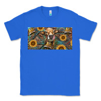 True Royal Cow With Aztec Leopard And Sunflower Classic Tee - RanaPortraitStore