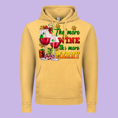 The More Wine The More Merry Vintage Hoodie Designed By Adodesignshop