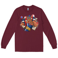 Burgundy Baseball afro girl sneakers Long Sleeve Tee - RanaPortraitStore