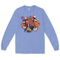 Colony Blue Baseball afro girl sneakers Long Sleeve Tee - RanaPortraitStore
