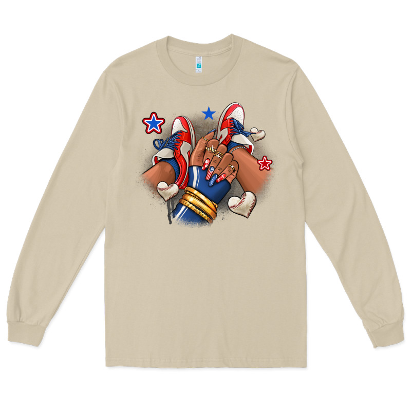 Baseball Afro Girl Sneakers Long Sleeve Tee by RanaPortraitStore | Teevron