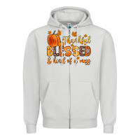 Dove Grey thankful blessed and kind of a mess Zipper Hoodie - Zillion Design Studio