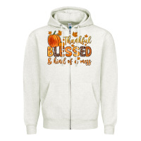 Oatmeal Heather thankful blessed and kind of a mess Zipper Hoodie - Zillion Design Studio