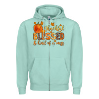 Seafoam thankful blessed and kind of a mess Zipper Hoodie - Zillion Design Studio