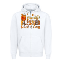 White thankful blessed and kind of a mess Zipper Hoodie - Zillion Design Studio