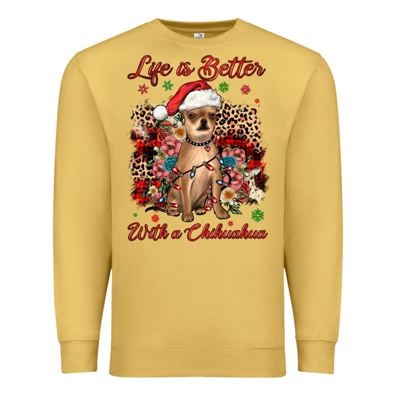 Christmas Life Is Better With A Chihuahua Premium Sweatshirt by JahusDesignShop | Teevron