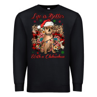 Black christmas life is better with a chihuahua Premium Sweatshirt - JahusDesignShop