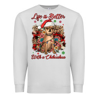 Dove Grey christmas life is better with a chihuahua Premium Sweatshirt - JahusDesignShop