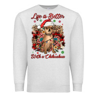 Oatmeal Heather christmas life is better with a chihuahua Premium Sweatshirt - JahusDesignShop