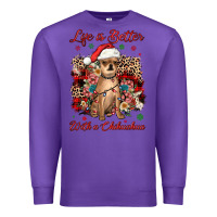Purple christmas life is better with a chihuahua Premium Sweatshirt - JahusDesignShop