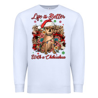 White christmas life is better with a chihuahua Premium Sweatshirt - JahusDesignShop