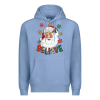 Colony Blue Believe Christmas Premium Hoodie - NancyCooperArtShop