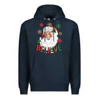Navy Believe Christmas Premium Hoodie - NancyCooperArtShop