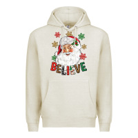 Oatmeal Heather Believe Christmas Premium Hoodie - NancyCooperArtShop