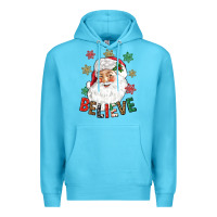 Ocean Blue Believe Christmas Premium Hoodie - NancyCooperArtShop