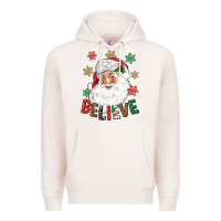 Pale Pink Believe Christmas Premium Hoodie - NancyCooperArtShop