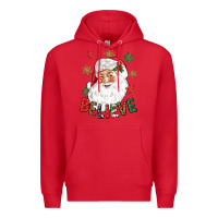 Red Believe Christmas Premium Hoodie - NancyCooperArtShop