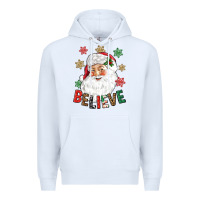 White Believe Christmas Premium Hoodie - NancyCooperArtShop