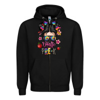 Black hello pre k Zipper Hoodie - texasbilliewilder