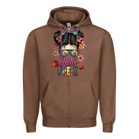 Chestnut hello pre k Zipper Hoodie - texasbilliewilder