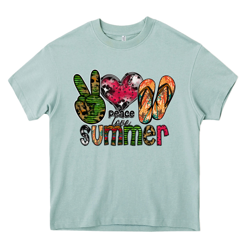 Peace Love Summer Heavy Core Tee by CowhideDigitalArt | Teevron