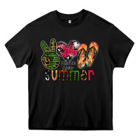 Black peace love summer Heavy Core Tee - CowhideDigitalArt
