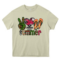 Mossy peace love summer Heavy Core Tee - CowhideDigitalArt