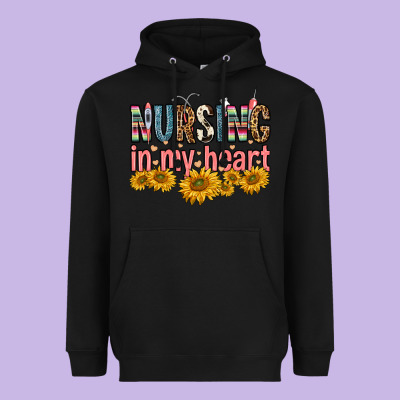 Nursing In My Heart Heavyweight Hoodie Designed By Fadigitalartstudio