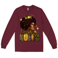 Burgundy Birthday queen afro girl Long Sleeve Tee - RanaPortraitStore