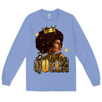 Colony Blue Birthday queen afro girl Long Sleeve Tee - RanaPortraitStore