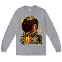 Heather Grey Birthday queen afro girl Long Sleeve Tee - RanaPortraitStore