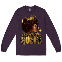 Plum Birthday queen afro girl Long Sleeve Tee - RanaPortraitStore