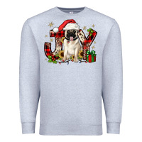 Heather Grey christmas joy pug Premium Sweatshirt - JahusDesignShop