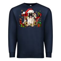 Navy christmas joy pug Premium Sweatshirt - JahusDesignShop
