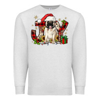 Oatmeal Heather christmas joy pug Premium Sweatshirt - JahusDesignShop