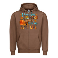 Chestnut pumpkin spice and livin  my best life Zipper Hoodie - Zillion Design Studio