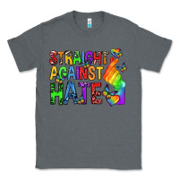 Charcoal Heather straight against hate pride lgbtq Classic Tee - texasbilliewilder