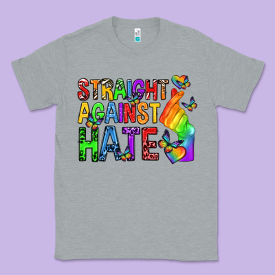 Classic Tee straight against hate pride lgbtq