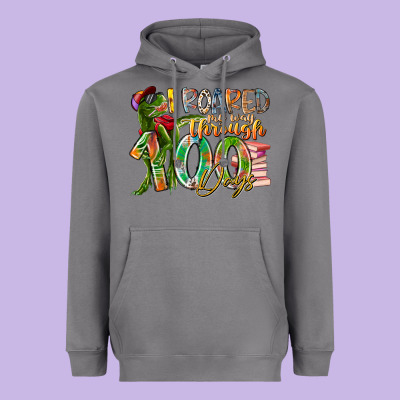 I Roared My Way Through 100 Days Heavyweight Hoodie Designed By Racoondesign