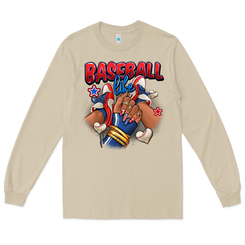Baseball Life Afro Girl Sneakers Long Sleeve Tee by RanaPortraitStore | Teevron